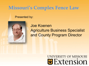 Missouri`s Complex Fence Law: screen version