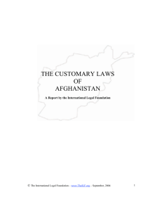 The Customary Laws of Afghanistan - United States Institute of Peace