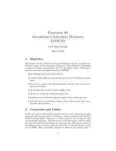 Experiment #0 Introduction to Laboratory Electronics ENPH 259