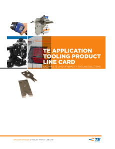 te application tooling product line card