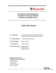 Final Project Report - Lighting Research Center
