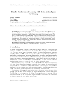 Parallel Reinforcement Learning with State Action Space Partitioning