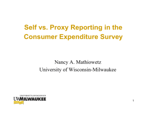 Self vs. Proxy Reporting in the Consumer Expenditure Survey
