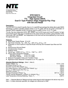 NTE74HC74 Integrated Circuit TTL − High Speed CMOS