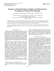 Response to Hot Deformation Conditions and Microstructure
