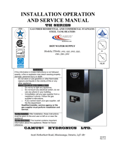 INSTALLATION OPERATION AND SERVICE MANUAL
