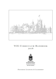 the VCE Curriculum Handbook 2016