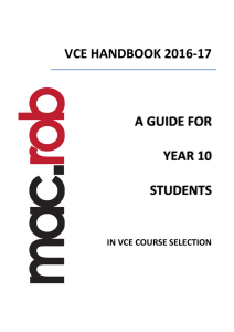 2016-17 VCE Handbook - The Mac.Robertson Girls` High School