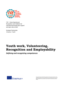 Youth work, Volunteering, Recognition and Employability. Defining