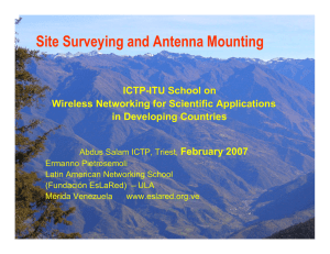 Site survey and antenna mounting