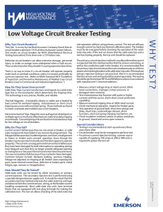 Low Voltage Circuit Breaker Testing