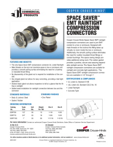 Space Saver EMT Connectors Sell Sheet - Nedco