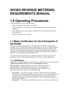 \NYISO REVENUE METERING REQUIREMENTS MANUAL 1.0