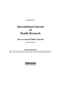 International Journal of Health Research