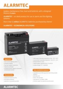 Sealed, maintenance free, lead-acid batteries with a designed