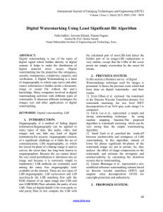 Digital Watermarking Using Least Significant Bit Algorithm