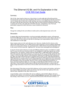 The Ethernet I/G Bit, and It`s Explanation in the CCIE R/S