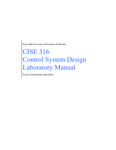 CISE 316 Control Systems Design