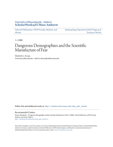 Dangerous Demographies and the Scientific Manufacture of Fear