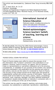 Nested epistemologies: science teachers` beliefs of teaching