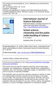 School science, citizenship and the public understanding of science