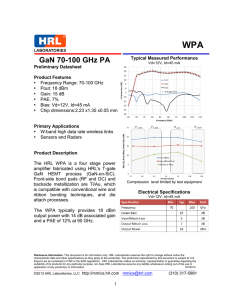 GaN 70-100 GHz PA - HRL Laboratories