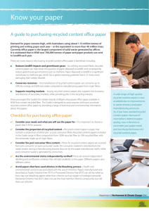 Know your paper fact sheet - Office of Environment and Heritage