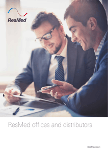 the locations of ResMed offices and distributors around the world