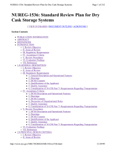 NUREG-1536: Standard Review Plan for Dry Cask Storage