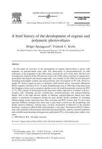 A brief history of the development of organic and polymeric
