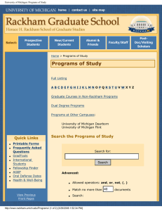 University of Michigan: Programs of Study