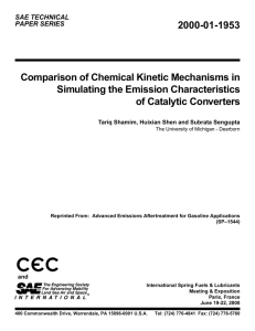 2000-01-1953 Comparison of Chemical Kinetic Mechanisms in