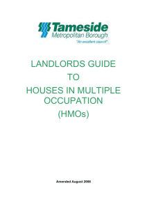 Landlords Guide to HMO`s - Tameside Metropolitan Borough Council