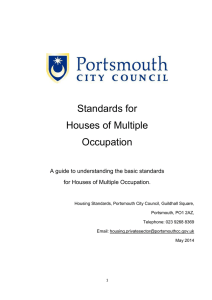 HMO Standards - Portsmouth City Council