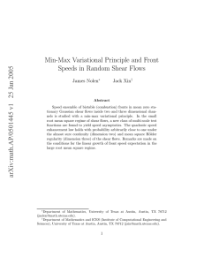 Min-Max Variational Principle and Front Speeds in Random Shear