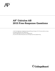 AP Calculus AB 2015 Free-Response Questions