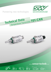 Technical Data T01-CAN - Sensor Technik Wiedemann GmbH