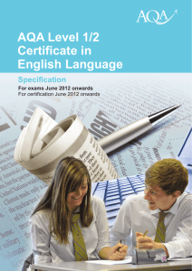 AQA Certificate English Language (IGCSE) Specification