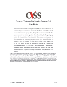 Common Vulnerability Scoring System v3.0: User Guide