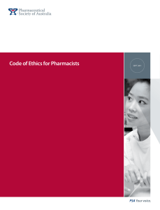 Code of Ethics for Pharmacists - Pharmaceutical Society of Australia