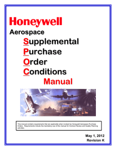 Supplemental Purchase Order Conditions Manual
