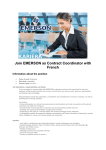 Join EMERSON as Contract Coordinator with French
