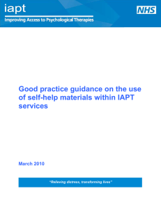 Good practice guidance on the use of self