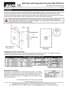 Wall Plate with Keyswitch Override (BA/-SP/AP-K)