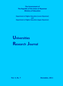 Universities Research Journal - myanmar