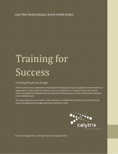 Training for Success - Calytrix Technologies