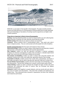 OCEN 301 Practical and Field Oceanography 2015