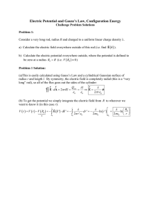 Challenge Problems: Electric Potential and Gauss`s Law