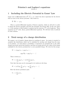 Poission`s and Laplace`s equations 1 Including the Electric Potential