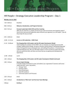 HR People + Strategy Executive Leadership Program – Day 1